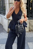 Polka Dot Peplum Pants Set