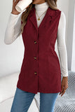 Button-Front Tailored Sleeveless Coat