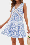 Print V-Neck Cocktail Dress