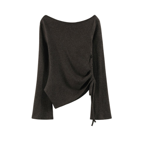 Asymmetrical Ruched Long Sleeve Top