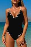 Stylish One-Piece Swimsuit with Ruffle