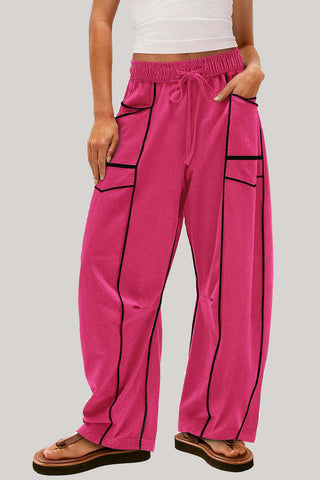 High-Waisted Relaxed Drawstring Trousers