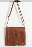 Fringe Crossbody Bag with Stud Accents