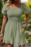 Smocked Ruffle Hem Romper