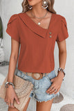 Elegant Button-Detail V-Neck Top