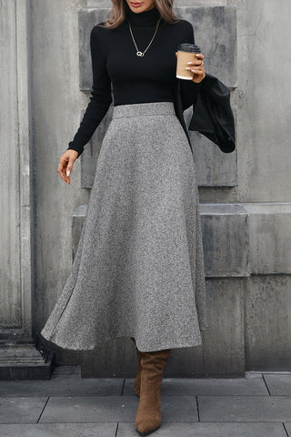 Elegant High-Waist Midi Skirt