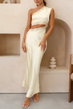 Elegant One-Shoulder Cutout Dress