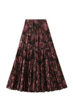 Pleated Maxi Skirt with Pattern