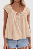 Tie-Front Ruffle Blouse