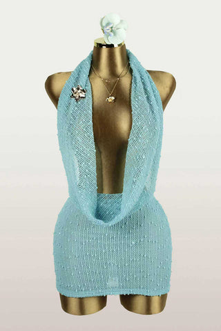 Open-Front Knit Mini Dress