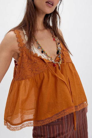 Lace-Trimmed Tank Top