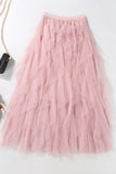 Tiered Maxi Tulle Skirt