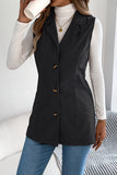 Button-Front Tailored Sleeveless Coat