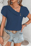 Elegant Button-Detail V-Neck Top