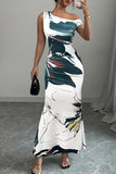 Off-Shoulder Abstract Maxi Dress