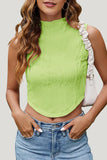 Mock Neck Textured Tank Top