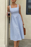 Striped Sleeveless Casual Dress
