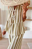 Striped Sleeveless Pants Set