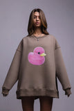 Cute Duck Graphic Oversized Sweatshirt