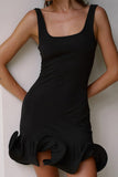 Sleeveless Ruffled Hem Casual Dress