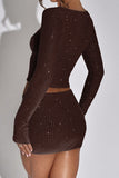 Sparkling Long Sleeve Skirt Set