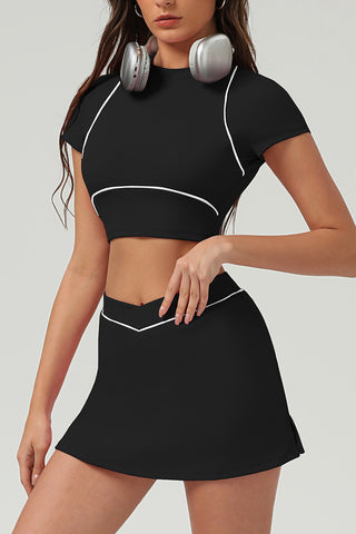 Chic Crop Top and Skirt Set