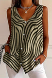 Button-Front Tank with Graphic Pattern