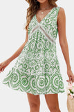 Print V-Neck Cocktail Dress