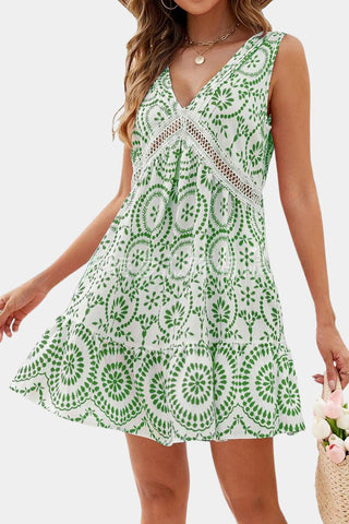 Print V-Neck Cocktail Dress