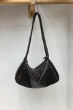 Studded Slouchy Shoulder Bag