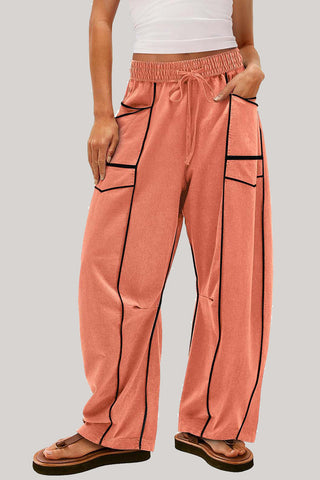 High-Waisted Relaxed Drawstring Trousers