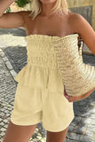 Strapless Shirred Short Set