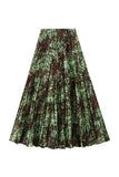 Pleated Maxi Skirt with Pattern