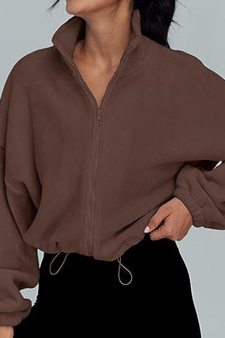 Zip-Front High Collar Jacket