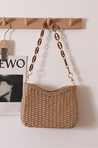 Braided Chain Strap Shoulder Bag
