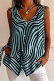Button-Front Tank with Graphic Pattern