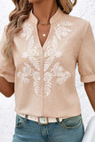 Floral Pattern V-Neck Blouse