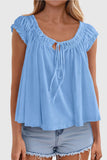 Tie-Front Ruffle Blouse