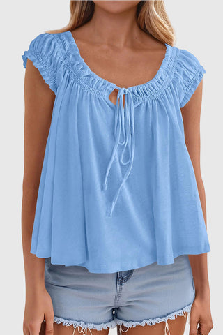 Tie-Front Ruffle Blouse