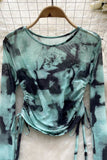 Artistic Pattern Long Sleeve Blouse
