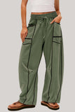 High-Waisted Relaxed Drawstring Trousers