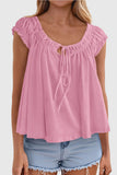 Tie-Front Ruffle Blouse