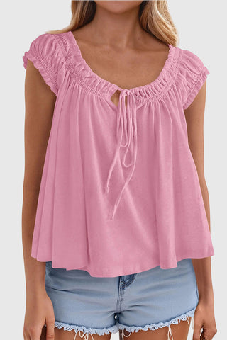 Tie-Front Ruffle Blouse