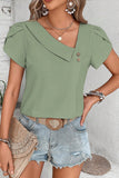 Elegant Button-Detail V-Neck Top