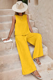 Sleeveless Wide-Leg Pants Set