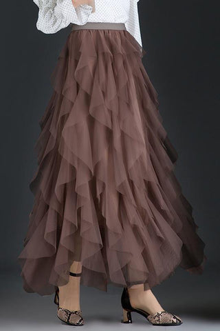 Tiered Maxi Tulle Skirt