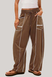 High-Waisted Relaxed Drawstring Trousers