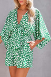Tie-Front Patterned Romper