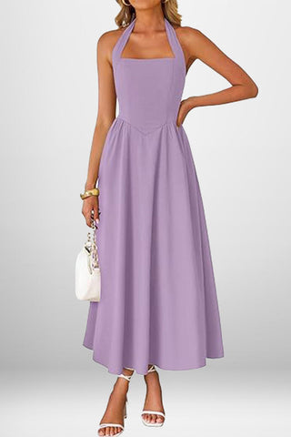 Halter-Neck Midi Dress