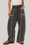 High-Waisted Relaxed Drawstring Trousers